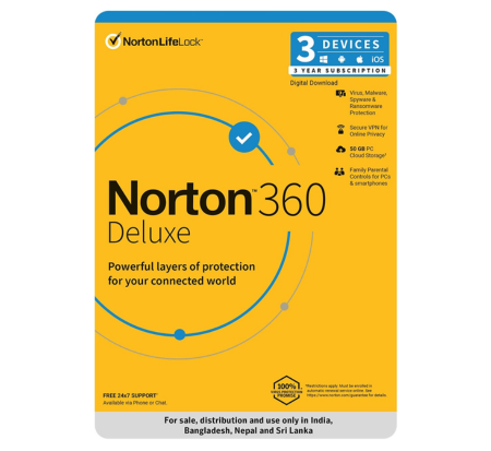 Norton 360 Deluxe 3 Devices 3 Years Antivirus